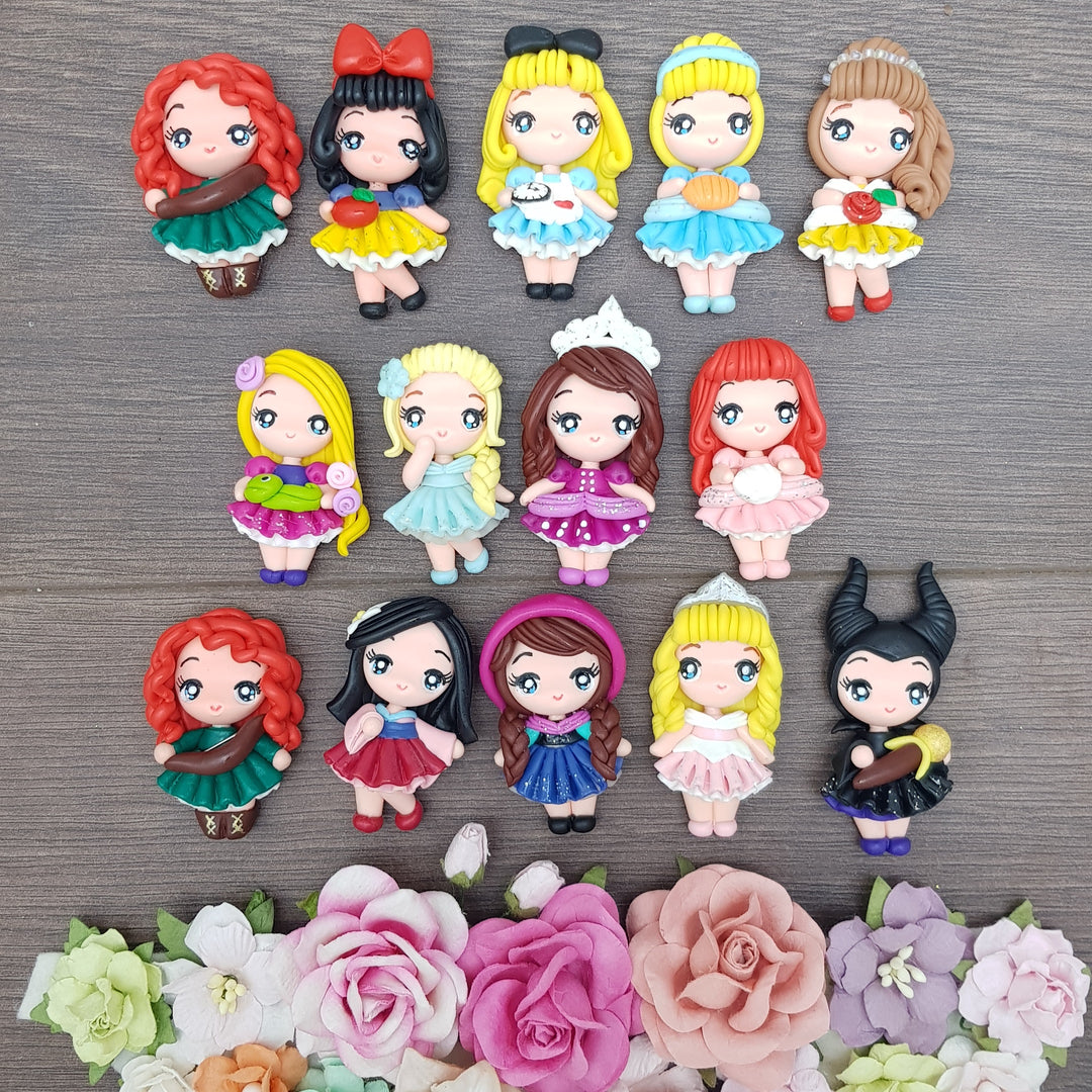 Midi dress princess and villain set of 14 - Embellishment Clay Bow Centre