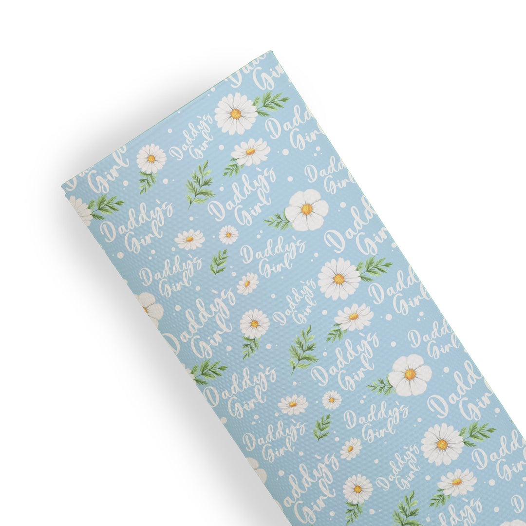 Father's day - Daddy's girl daisy flower - Pu Leather vinyl - canvas - choose Fabric material Sheets