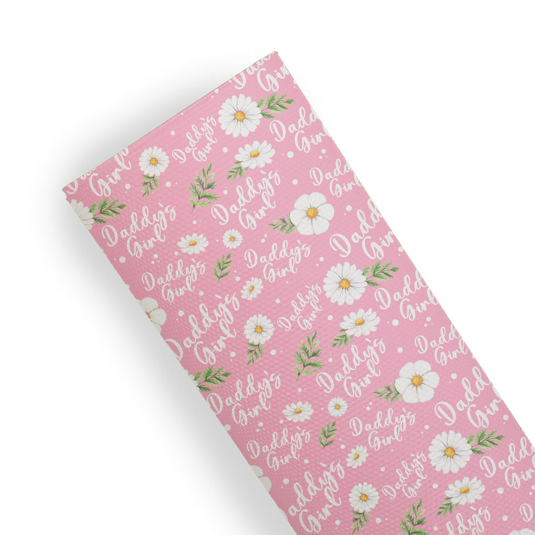 Father's day - Daddy's girl daisy flower - Pu Leather vinyl - canvas - choose Fabric material Sheets