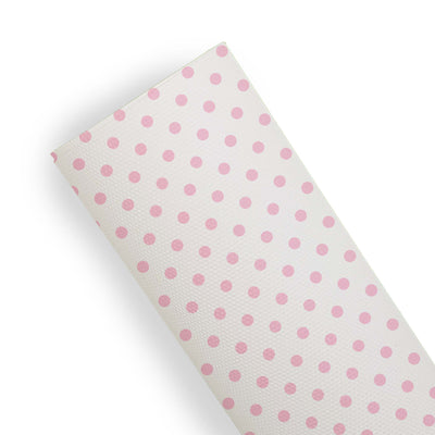 Polka dots - Leatherette vinyl - canvas - choose Fabric material Sheets